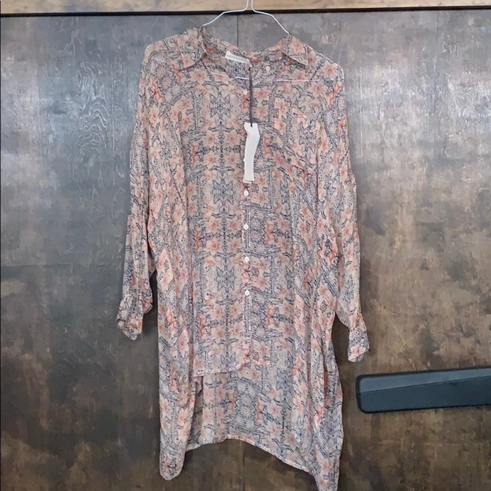100% silk Jw button down tunic/dress